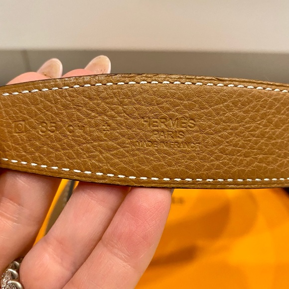 H belt buckle & Reversible leather strap 32 mm main image 2
